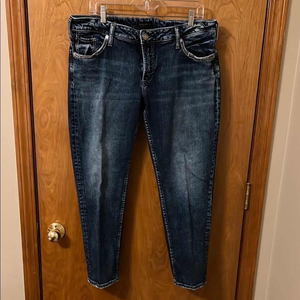 Silver Dark Wash Denim Jeans
